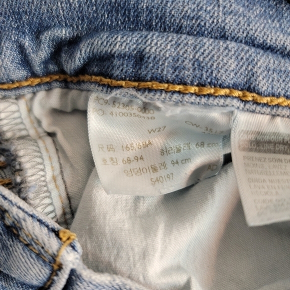 Levi's Sz 27 Wedgie Skinny Jeans Fray Distressed - Picture 5 of 8